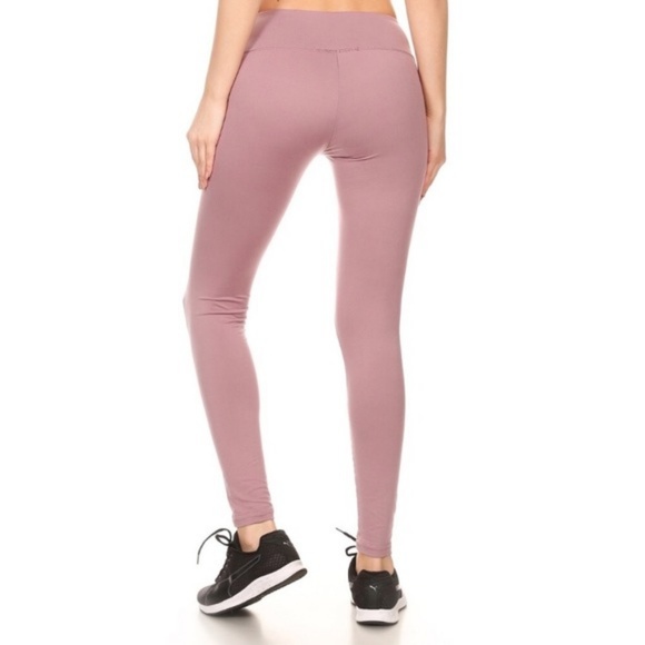 Mauve Purple Moto Comfy Style Leggings Athleisure - Picture 5 of 7